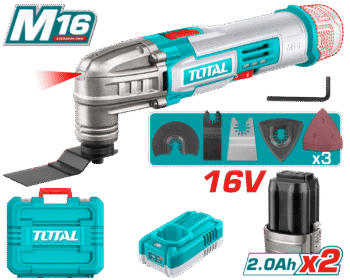 MULTI-HERRAMIENTA 16V 20000RPM OSC:3.2 + ACCESORIOS 2X2.0 MALETIN INDUSTRIAL