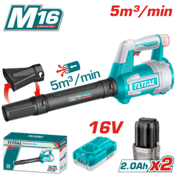 SOPLADORA 16V 0-13000RPM 5M3/MIN 50M/S 2X2.0AH INDUSTRIAL