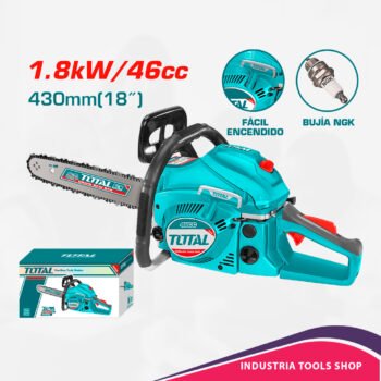 MOTOSIERRA 46CC 1.8KW ESPADA/18’’ 550ML MOTOR 2 TIEMPOS